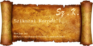 Szikszai Kornél névjegykártya