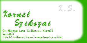 kornel szikszai business card