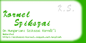 kornel szikszai business card